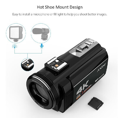 

Andoer Portable 4K 48MP WiFi Digital Video Camera Camcorder with External Microphone&039X Wide Angle Lens 30 Inch Touch Sc