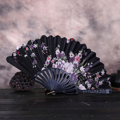 

Siaonvr Best Chinese Style Dance Wedding Party Lace Silk Folding Hand Held Flower Fan