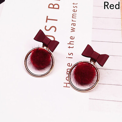 

Women Luxury Crystal Ear Stud Earrings Chain Hair Trend Pendant Bow Earrings