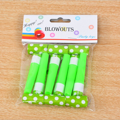 

FUNNYBUNNY Toys Party Pack of 6 Musical Blow Outs Birthday Party Favors New Years Party Noisemakers 6 Party Blowouts Whistles