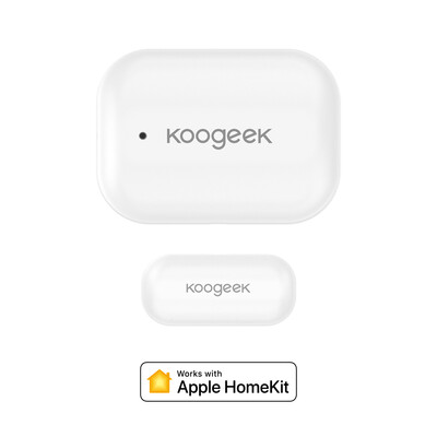 

Koogeek Door Window Sensor Work with Apple HomeKit No Hub Required Replaceable Battery Remote Access Automatic Trigger for Doors