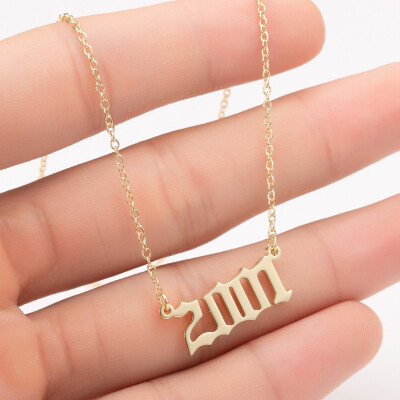 

Sale Custom Jewelry Special Date Year Number Necklace for Women from 1980 to 2002 Personalized Collares Necklaces