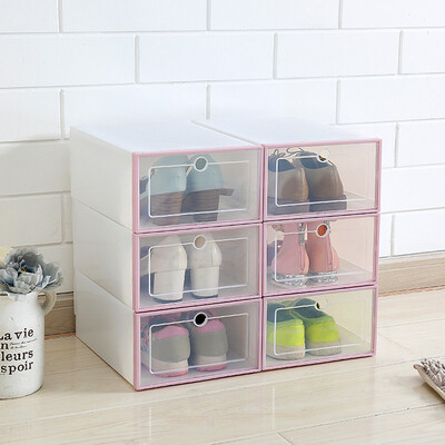 

Toponeto 3PCS Foldable Shoe Storage Boxes Shoe Organizer Transparent Plastic