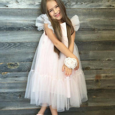 

US Toddler Girl Princess Dress Kids Baby Party Wedding Pageant Tulle Tutu Dress