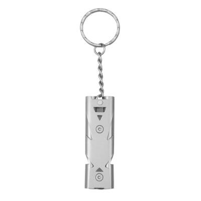 

High Decibel Stainless Steel Double Pipe Outdoors Survival Whistle Keychain