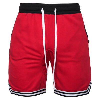 

Gobestart Fashionable Mens Elastic Rope Stretch Mesh Pocket Casual Plain Sports Shorts