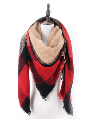 

2018 autumn&winter new plaid scarf acrylic square towel export shawl super thick thick export Europe&America