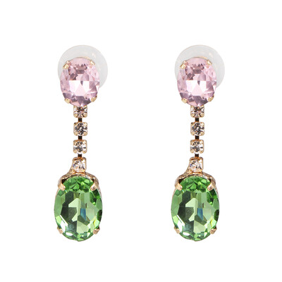 

2019 High Quality Crystal Round Water Drop Ceometric Dangle Earrings Rhinestone Earrings Fashion Wedding Jewelry women Brincos