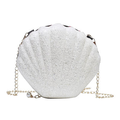 

Women Shoulder Messenger Bags Sequin Shell Shape PU Crossbody Girls Satchel