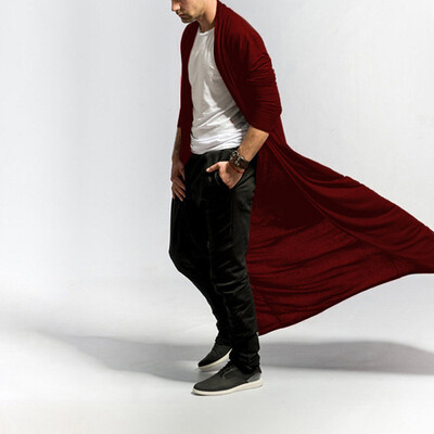 

Mens Full Loose Coat Cloak Cape Cardigan Long Length Adult Baggy Tops Custumes