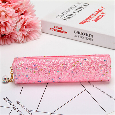 

Fashion sequin laser pencil case with Diamond Colorful Bright stationery pouch