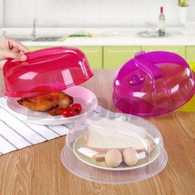 

Plastic Microwave Plate Cover Clear Steam Vent Splatter Lid 1025&quot in Food Dish