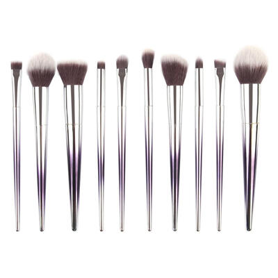 

10pcsset Mirror Cosmetic Brushes Laser Gradient Eyeshadow Brush Makeup Kit