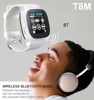 

BT40 Smart Watch MTK2502 CPU 154" IPS Screen Silicone Band Heart Rate Music Alarm Pedometer Sleep Monitor Watch Compatible IOS &