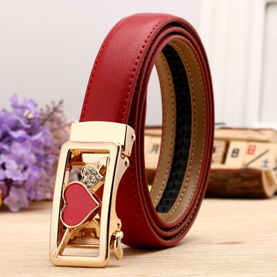 

Hot ladies leather belt casual cowhide designer belts women high quality fashion floral waist black white casual red hook belt