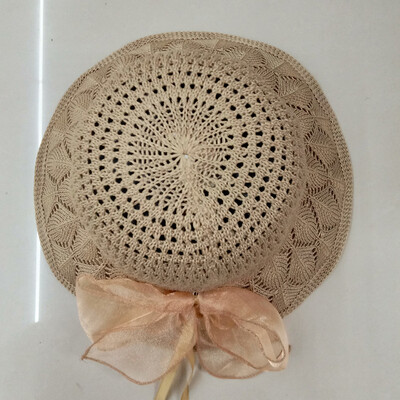 

Korean-style big bow cotton&linen sun-shading basin womens summer beach summer beach folding sun hat tide