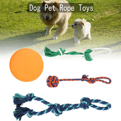 

4Pcs Dog Toys Pet Puppy Teething Chewing Rope Knot Ball Grinding Teeth Toy