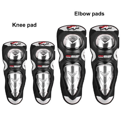 

Pro-biker 4Pcs Breathable Waterproof Elastic Knee PadsElbow Alloy Steel Shin Guards Protector for Motorcycle Running Cycling Foot