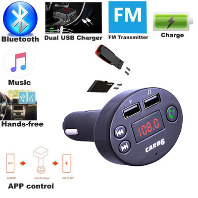 

〖Follure〗Dual USB Wireless BT41 Handsfree Car Kit Charger FM Transmitter MP3 Player A2B2