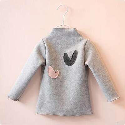 

Childrens sweater Love print plus velvet thick Turtleneck girls sweater autumn winter long sleeve Cotton warm pullover tops kid