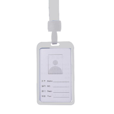 

Aluminum Alloy Office School Business Student Identity Badge Lanyard Holder Vertical Chest Card Staff Work Card