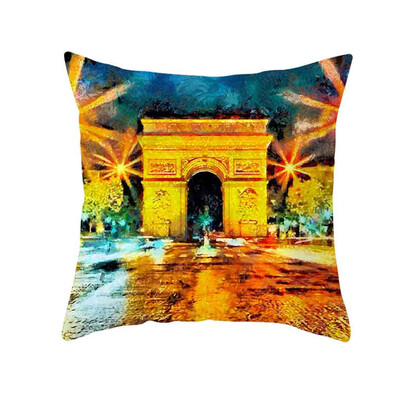 

〖Follure〗Retro Cushion Cover London Paris City Street Scenery Pillowcase Home Decor