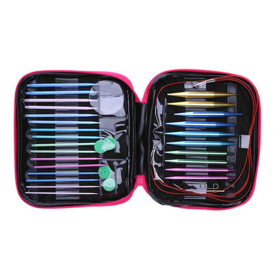 

13 Pairs Aluminum Change Head Circular Knitting Needle Ring Set Woven Tools