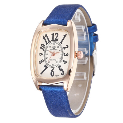 

Summer new matte leather strap ladies digital quartz watch student popular rectangular watch