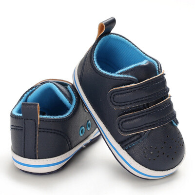 

Baby Shoes Soft Soleborn Baby Boy PU Pre-Walker Shoes Anti-Slip Sneakers Autumn Fashion Baby Boys First Walkers