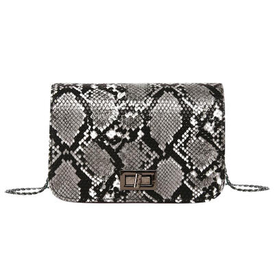 

Fashion Snake Print Shoulder Handbags PU Leather Women Chain Crossbody Bags