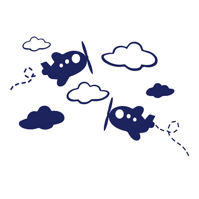 

Aircraft Cloud Wall Stickers Children Bedroom Nursery Wall Decal Home Decoration