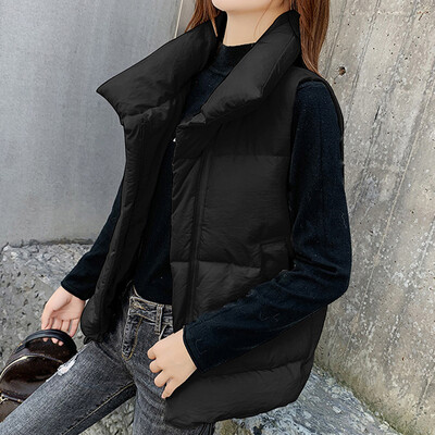 

Tailored Women Outerwear Faux Button Coat Sleeveless Solid Jackets Pocket Coats