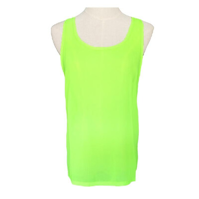 

New Fashion Women Chiffon Vest Back Bow Sheer Blouse Sleeveless Round Neck Tank Top