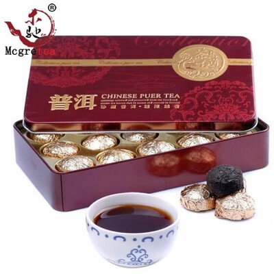 

Promition China Mini Tuocha Yunnan Slimming Puer Tea Puerh health tea tin packaging Black Tea Flavor Puer Tea