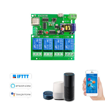 

eWeLink Smart Remote Control Wireless Switch Universal Module 4ch DC 5V AC85-220V Wifi Switch with Shell Timer Phone APP Remote Co