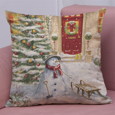 

Tailored New Christmas Cotton Linen Pillow Case Sofa Cushion Cover Home Decor