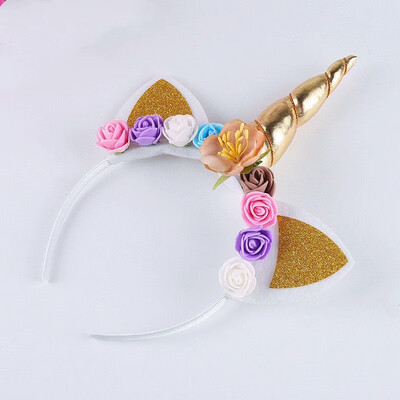 

Cute Kids Baby Girls Unicorn Horn Hair Band Headband Birthday Party Flower Crown