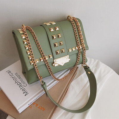 

Tailored Womens Fashion All-purpose Rivet Small Square Bag Single Shoulder Messenger Bag