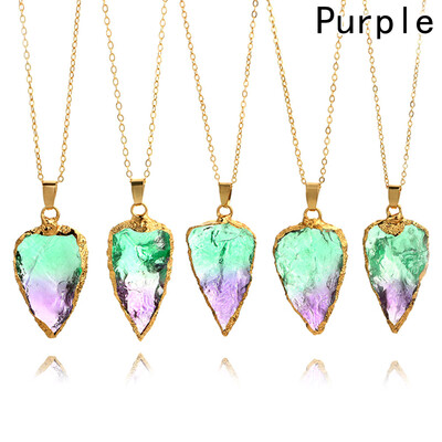 

Rainbow Stone Pendant Necklace Fashion Necklace Gold Color Chain Pendant Necklace For Women Gifts