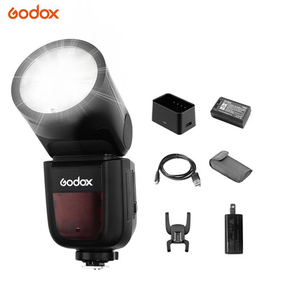 

Godox V1P Camera Flash Speedlite Speedlight Round Head Flash Built-in 24G Wireless X System with LCD Display Hot Shoe Compatible