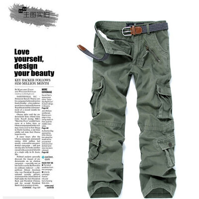 

Men Cargo Combat Work Trousers Army Military Camo Multi-Pockets Casual Pants