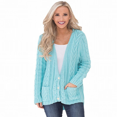 

Cardigan Sweater womens Deep V-neck Button Long Sleeve Knit Cardigan