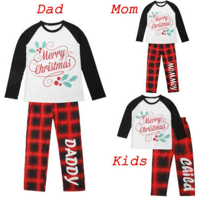 

UK Family Matching Adult Kids Christmas Pyjamas Xmas Nightwear Pajamas PJs Sets