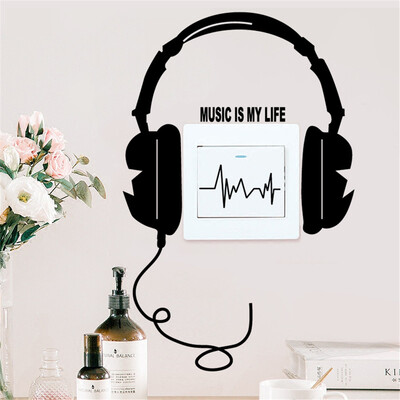 

〖Follure〗Headphones Light Switch Wall Stickers Home Decor Cartoon Animals Wall Decal