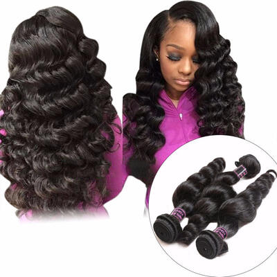 

Peruvian Loose Wave Hair 3 Bundles 100 Human Hair Weave Non Remy Hair Bundles 8-28 Natural Color Hair Extensions