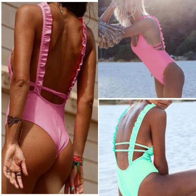 

Womens Swimwear One Piece Swimsuit Monokini Push Up Padded Bikini Bathing Suit