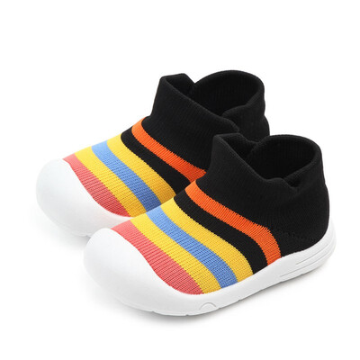 

Autumn Baby Girls Boys Anti-Slip Stripe Pattern Sneakers Toddler Soft Soled First Walkers Shoes