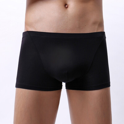 

Men Breathable Underwear Boxer Briefs Shorts Bamboo Fiber Solid Color Underpants
