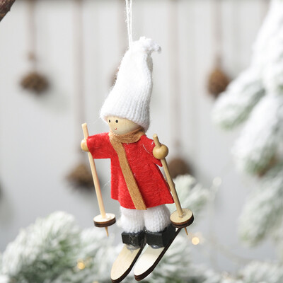 

Toponeto Christmas Decoration Non-woven Ski Snowman Small Ornaments Doll Pendant