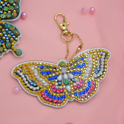 

5pcs DIY Special Shaped Full Drill Butterfly Diamond Painting Keychain Kits